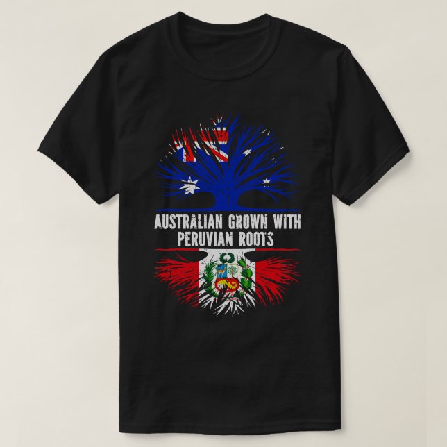 Camiseta Australia crece con raíces peruanas Australia Fla (Diseño del anverso)