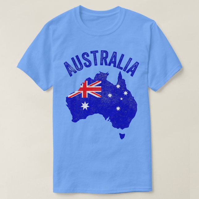 Camiseta Australia Day Funny Map Flag Patriótico (Diseño del anverso)