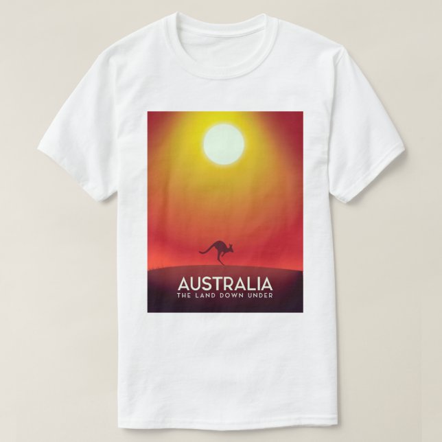 Camiseta Australia "El suelo bajo" estampado de vacaciones. (Diseño del anverso)