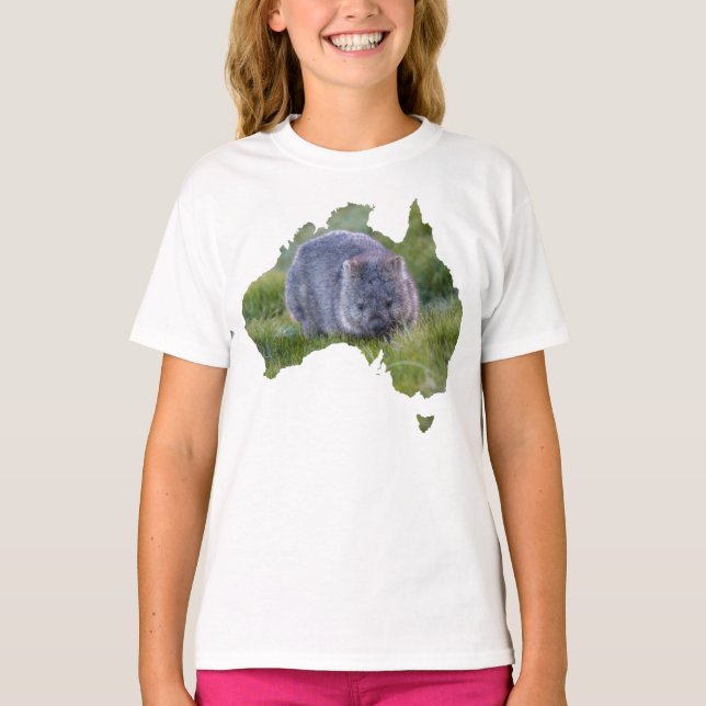 Camiseta Australia esquema forma Grasa Wombat Tasmania (Anverso)