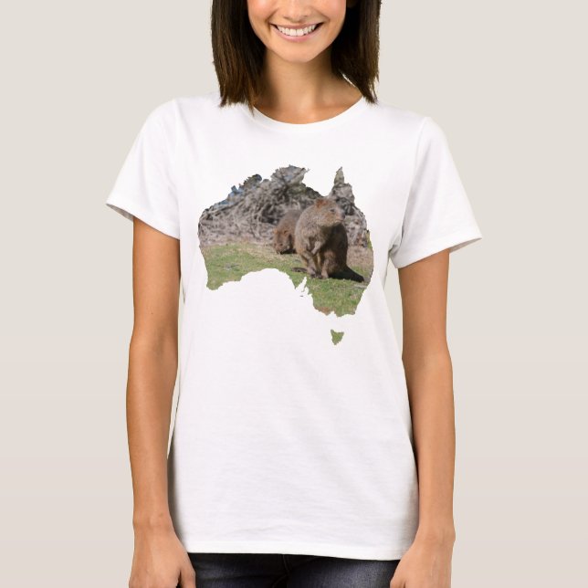 Camiseta Australia Esquema Forma Quokka Grasa (Anverso)