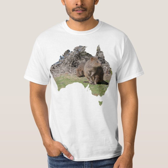 Camiseta Australia Esquema Forma Quokka Grass (Anverso)