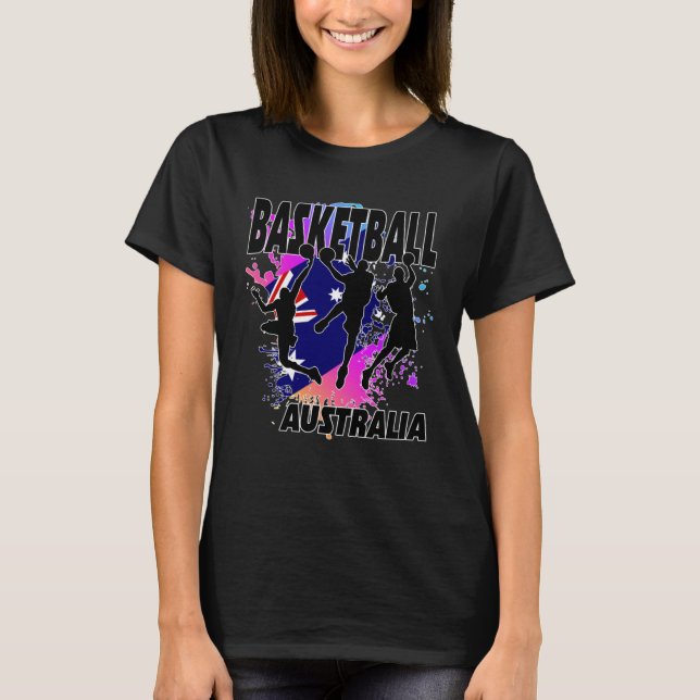 Camiseta Australia Flag  Love Playing Basketball (Anverso)