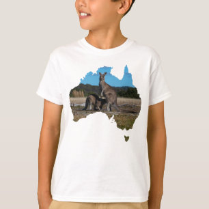 Camiseta Australia Forma canguro y baby joey