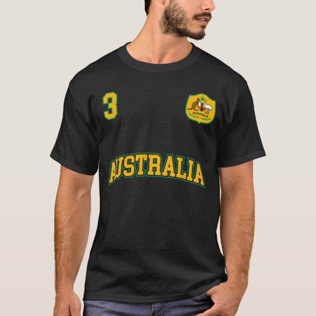 Camiseta Australia Fútbol  N.º 3 parte trasera Australian S (Anverso)