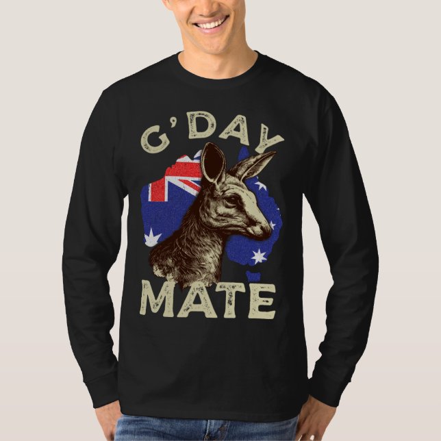 Camiseta Australia G day Mate Kangaroo Aussie Australian Fl (Anverso)
