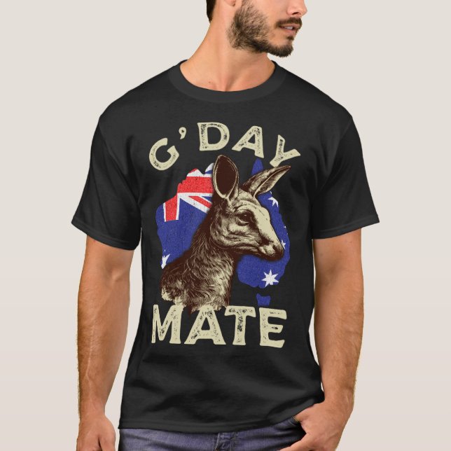 Camiseta Australia G day Mate Kangaroo Aussie Australian Fl (Anverso)