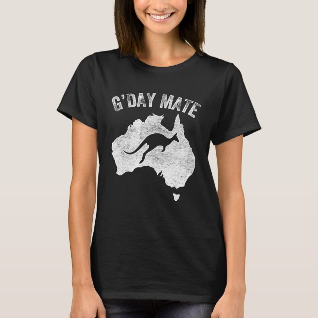 Camiseta Australia G Day Mate   Kangaroo Australian Symbol (Anverso)
