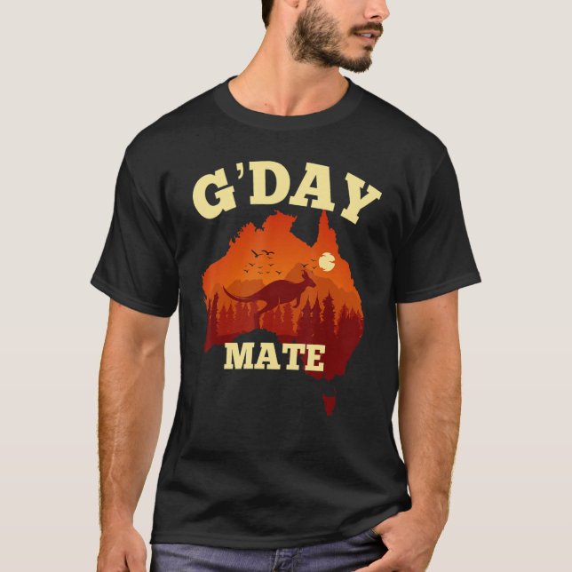 Camiseta Australia G'Day Mate   Australian Flag Aussie Map (Anverso)