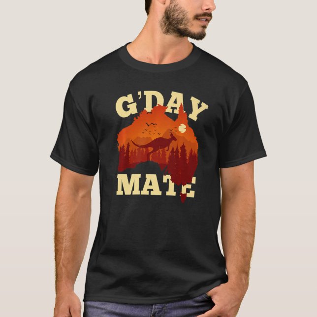 Camiseta Australia G'Day Mate  Australian Flag Aussie Map 1 (Anverso)