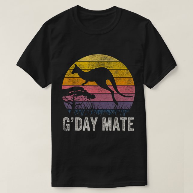Camiseta Australia G'Day Mate Shirt Funny Kangaroo Australi (Diseño del anverso)