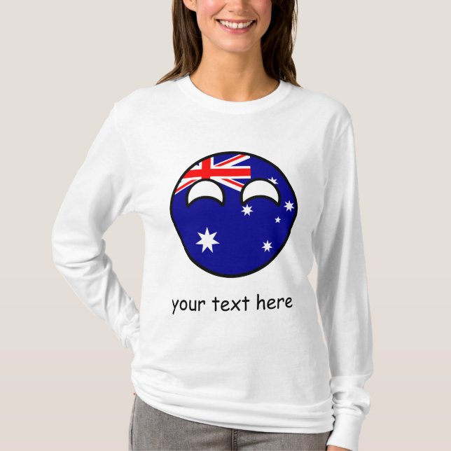 Camiseta Australia Geeky que tiende divertida Countryball (Anverso)