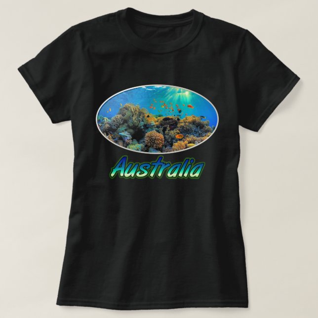 Camiseta Australia Gran barrera de arrecife estilizada (Diseño del anverso)