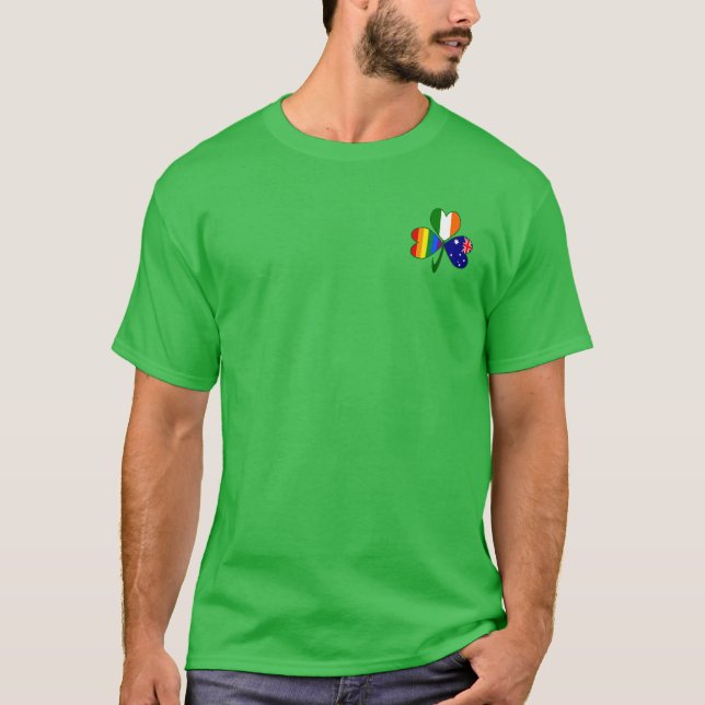 Camiseta Australia Irlanda Orgullo gay Shamrock (Anverso)
