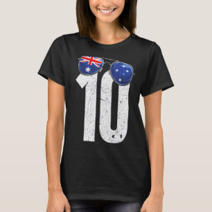 Camiseta Australia: Jugador de fútbol número 10 bandera aus