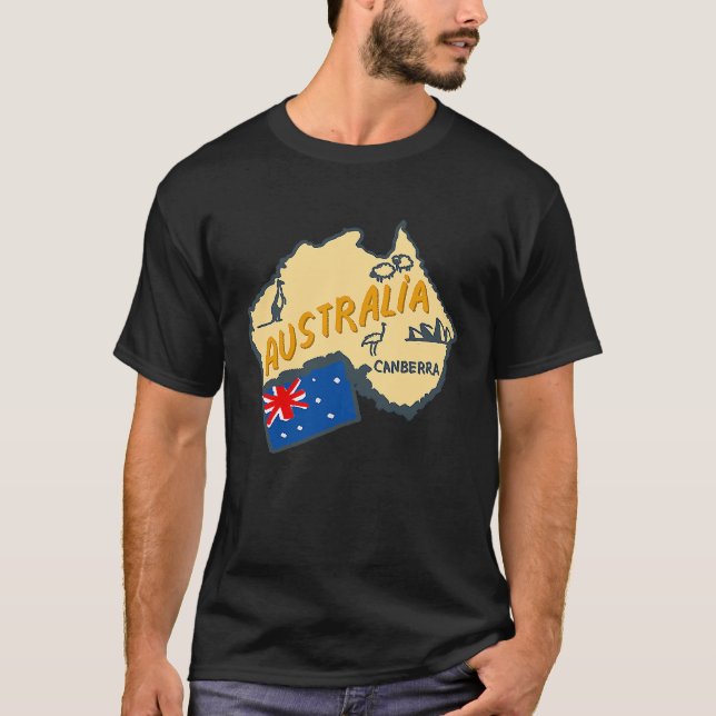 Camiseta Australia Marking Flags Koala Boomerang Canberra (Anverso)
