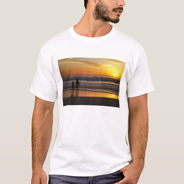 Camiseta Australia, Queensland, Gold Coast, surfistas en (Anverso)