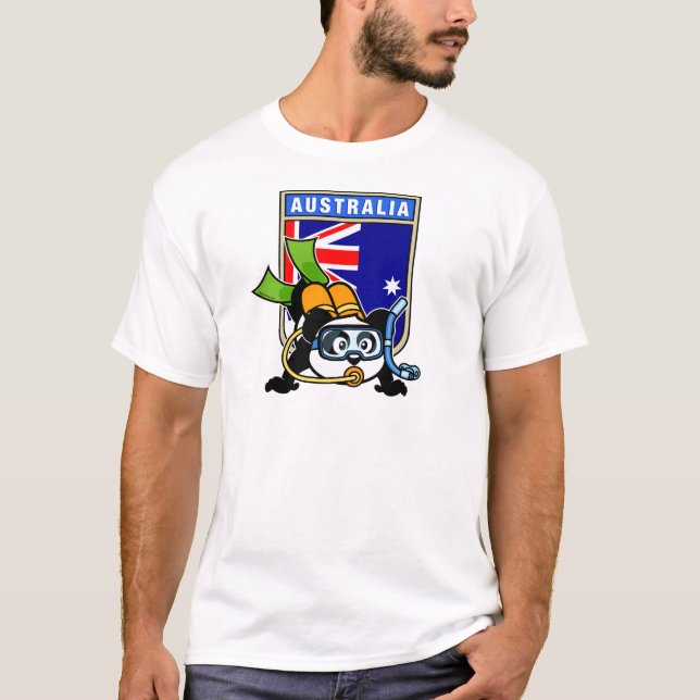 Camiseta Australia Scuba Diving Panda (Anverso)