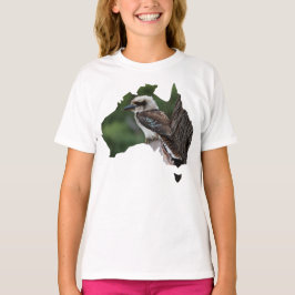 Camiseta Australia traza un risible Kookaburra en un árbol