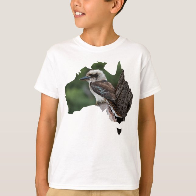 Camiseta Australia traza un risible Kookaburra en un árbol (Anverso)
