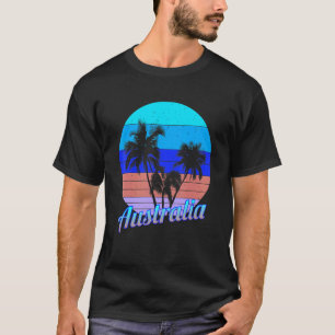 Camiseta Australia: Vacaciones de palmeras tropicales retro