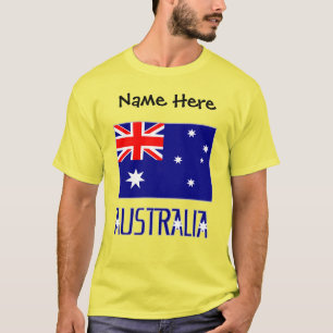 Camiseta Australia y Bandera Australiana Personalizada Negr