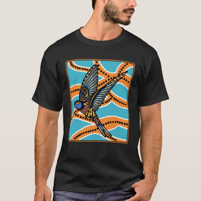 Camiseta Australian Aborginial Artwork  Bird of Paradise (Anverso)