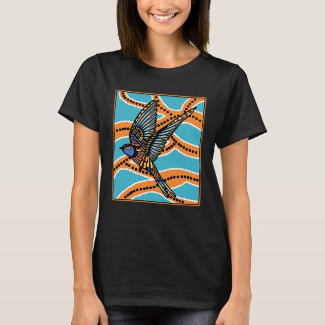 Camiseta Australian Aborginial Artwork  Bird of Paradise (Anverso)
