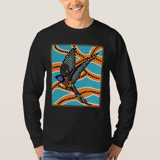 Camiseta Australian Aborginial Artwork  Bird of Paradise (Anverso)