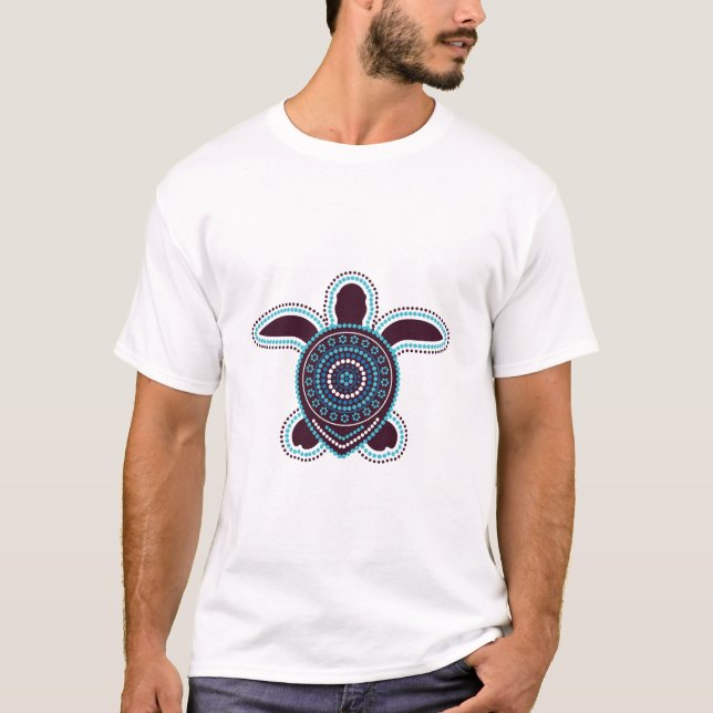Camiseta Australian Aboriginal Art Turtle (Anverso)