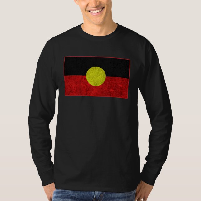 Camiseta Australian Aboriginal Distressed Flag Aborigines (Anverso)