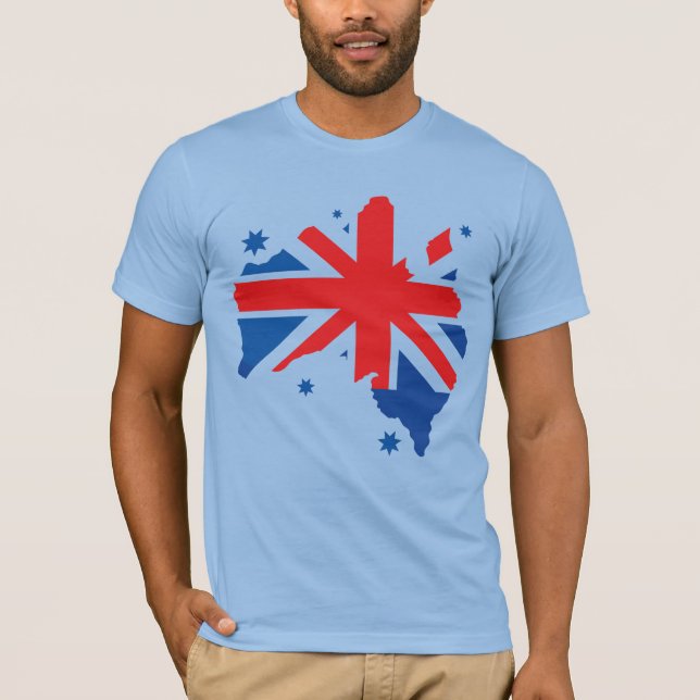 Camiseta Australian. Australian flag & Australian map. (Anverso)