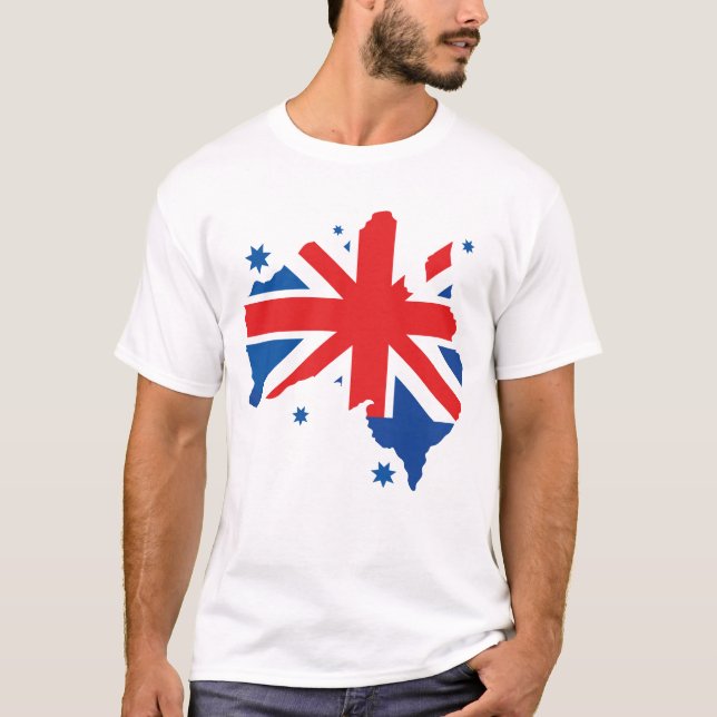 Camiseta Australian. Australian flag & Australian map. (Anverso)