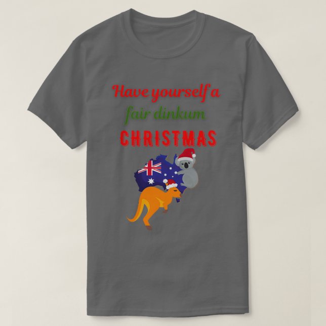 Camiseta Australian Christmas Fair dinkum Aussie Christmas  (Diseño del anverso)