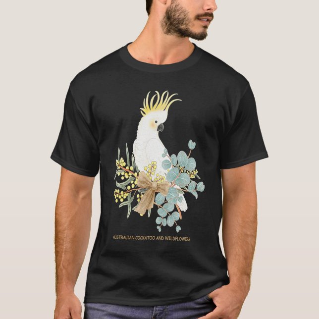Camiseta Australian Cockatoo and Wildflowers (Anverso)