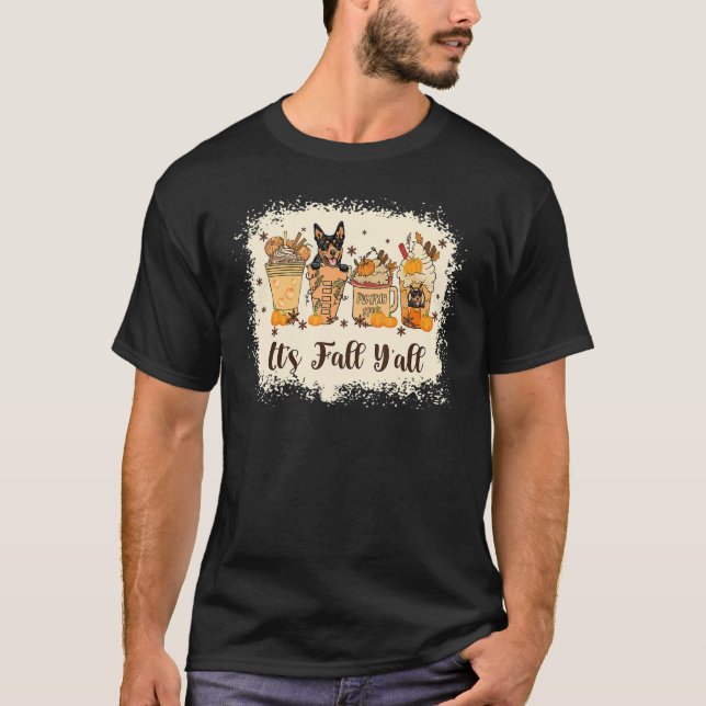 Camiseta Australian Dog on Pumpkin Spice Latte Fall Autumn  (Anverso)