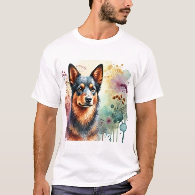 Camiseta Australian Kelpie Dog 160724AREF206 - Watercolor (Anverso)