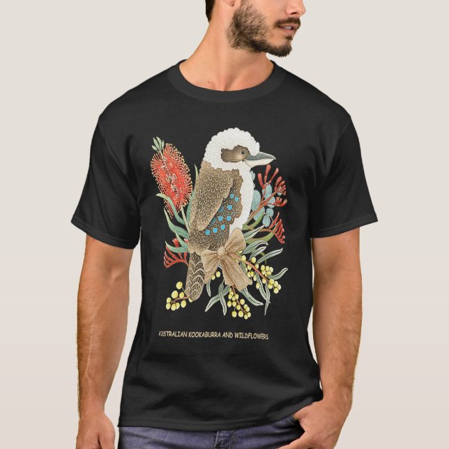 Camiseta Australian Kookaburra and Wildflowers (Anverso)