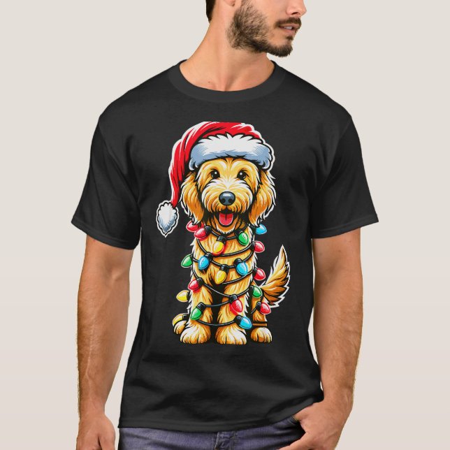 Camiseta Australian Labradoodle Christmas Tree Xmas Santa L (Anverso)