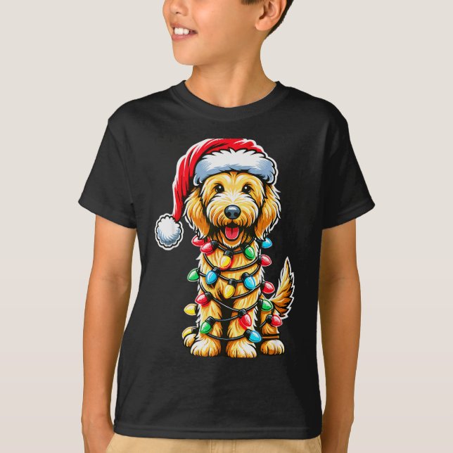 Camiseta Australian Labradoodle Christmas Tree Xmas Santa L (Anverso)