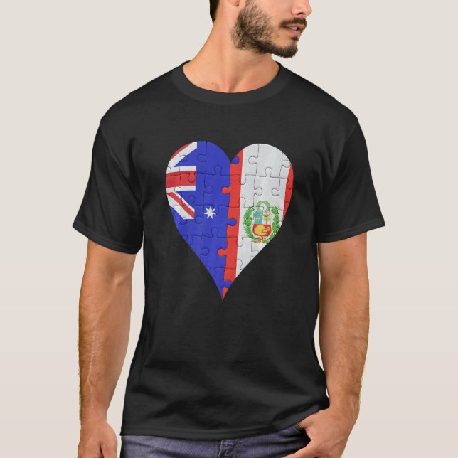 Camiseta Australian Peruvian Flag Heart (Anverso)