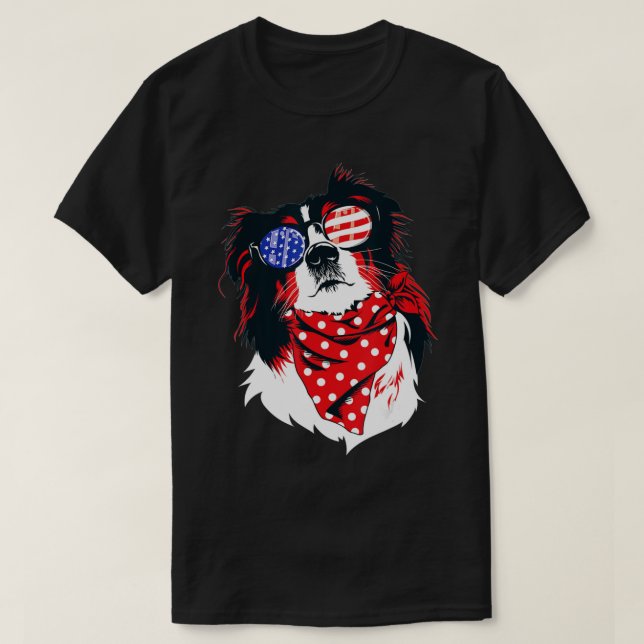 Camiseta Australian Shepherd 4th of July  Aussie American F (Diseño del anverso)