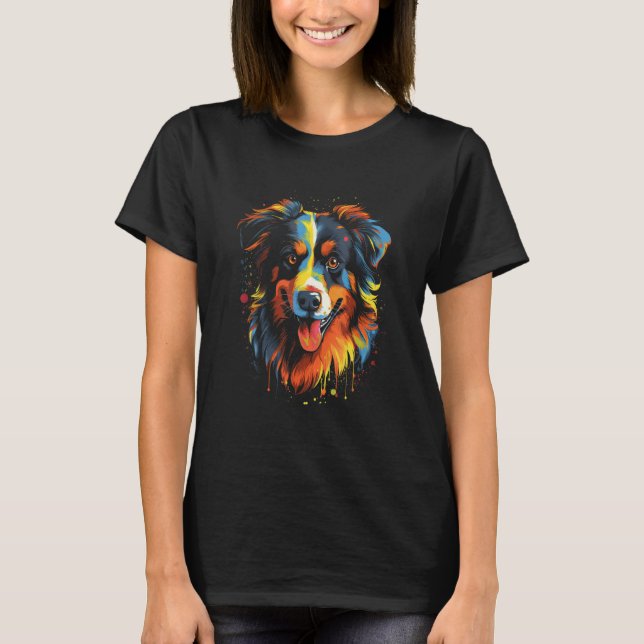 Camiseta Australian Shepherd Aussie Retro Design (Anverso)