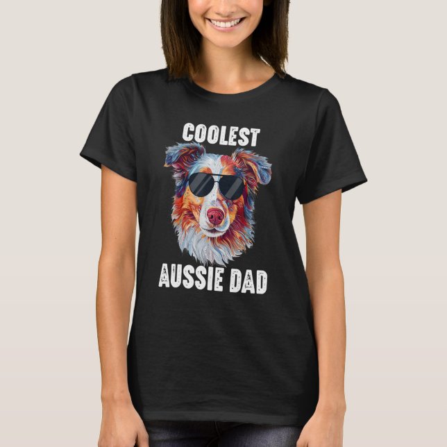 Camiseta Australian Shepherd Dad Coolest Aussie Dad for Dog (Anverso)