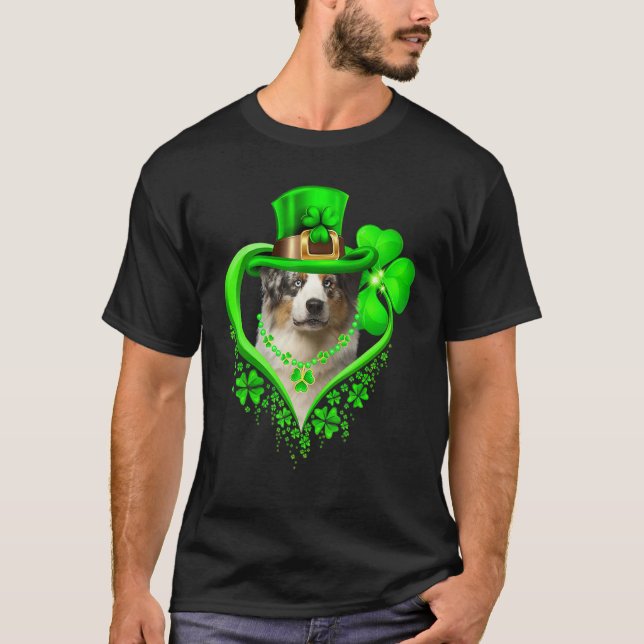 Camiseta Australian Shepherd Dog St Patricks Day Lover Iris (Anverso)