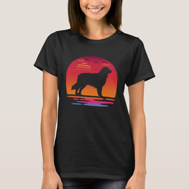 Camiseta australian shepherd dog  sunset Silhouette (Anverso)