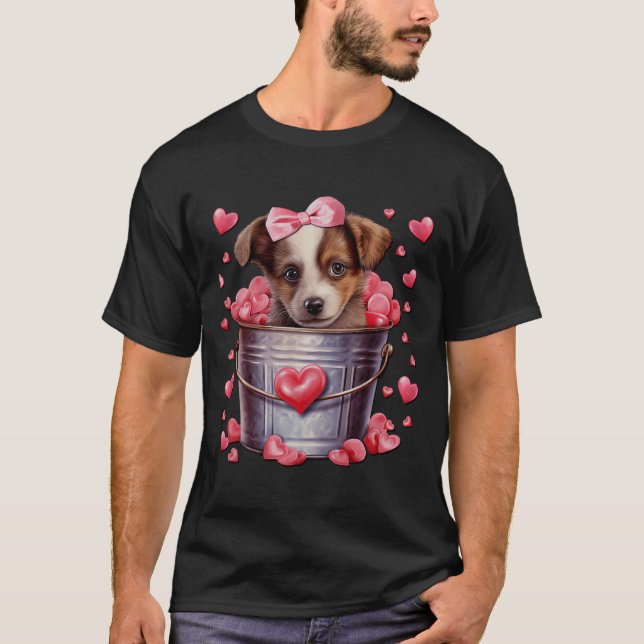 Camiseta Australian Shepherd Dog Valentines Puppy Love Hear (Anverso)