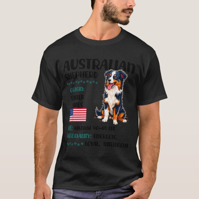 Camiseta Australian Shepherd Origin Funny Aussie Dog Lover  (Anverso)
