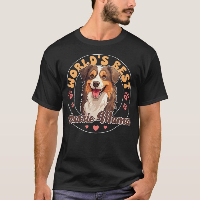 Camiseta Australian Shepherd Red Tri Dog World's Best Aussi (Anverso)