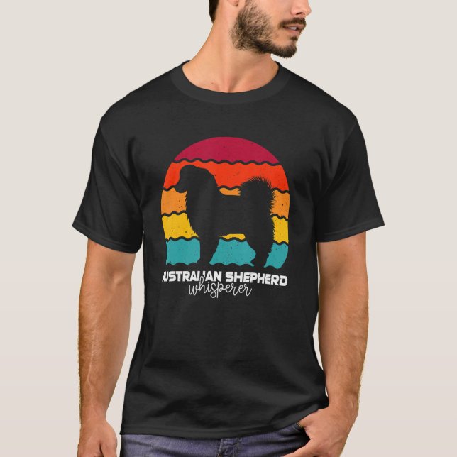 Camiseta Australian Shepherd Whisperer Retro Vintage (Anverso)